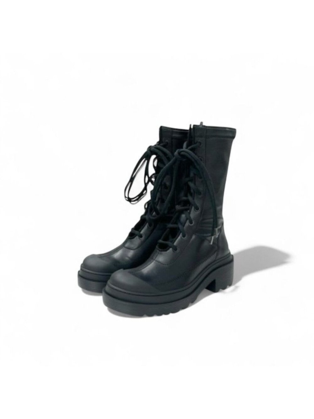 Christian Dior Arcade Boots Short Shoes Leather Black Logo Lace Up
